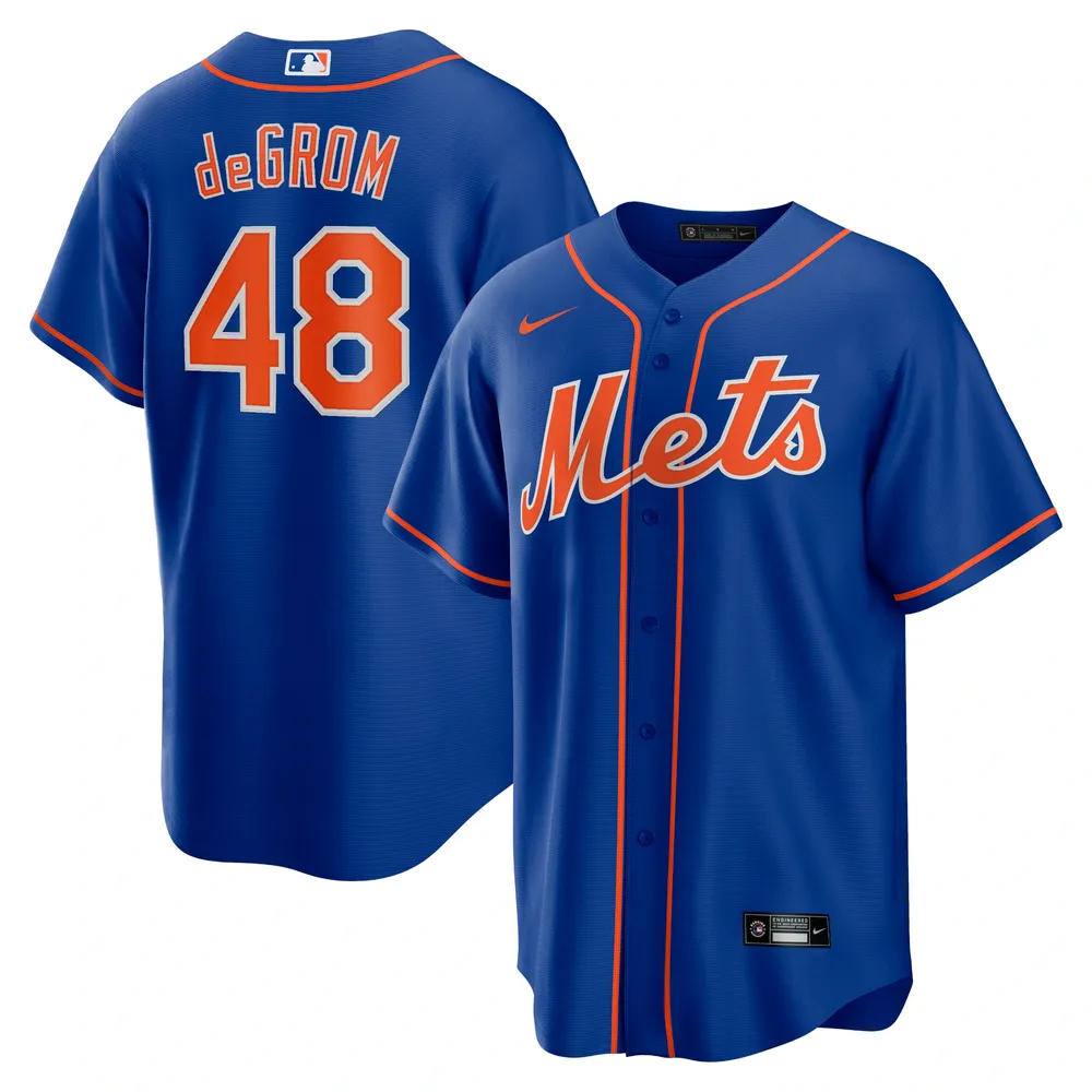 Men's Nike Jacob deGrom Royal New York Mets Alternate Replica Player Name Jersey, Size: XL, Blue