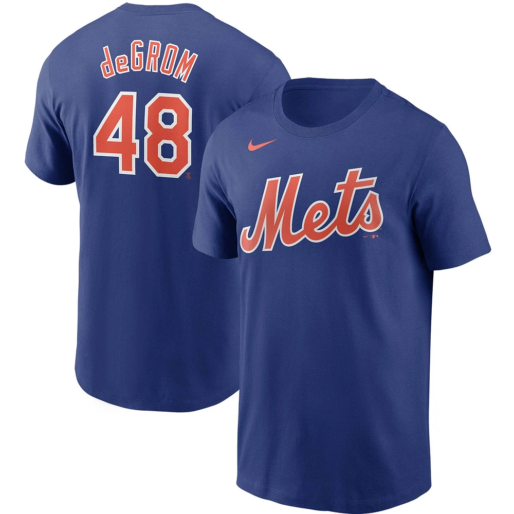 T-shirt Nike Jacob deGrom Royal New York Mets avec nom et numéro pour homme