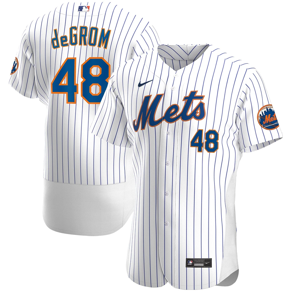 Maillot de joueur authentique Nike Jacob deGrom pour homme des New York Mets domicile blanc