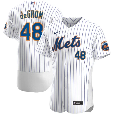 Maillot de joueur authentique Nike Jacob deGrom pour homme des New York Mets domicile blanc