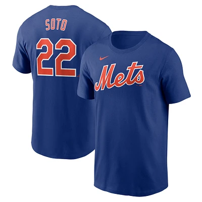 Men's Nike Juan Soto Royal New York Mets Fuse Name & Number T-Shirt