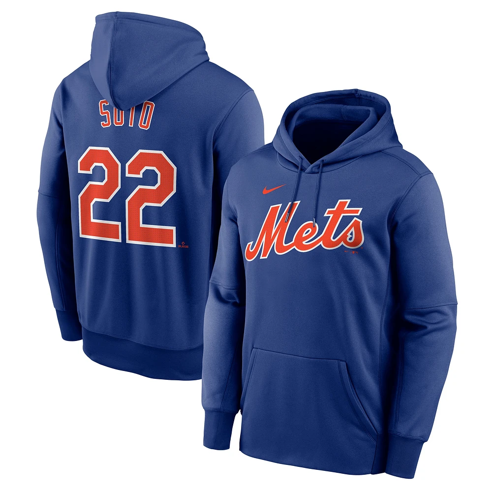 Sweat à capuche Nike Juan Soto Royal New York Mets pour homme avec nom et numéro