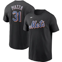 T-shirt Nike Mike Piazza pour homme, noir, New York Mets, Cooperstown Collection, nom et numéro