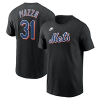 T-shirt avec nom et numéro Nike Mike Piazza pour homme, noir, New York Mets Fuse