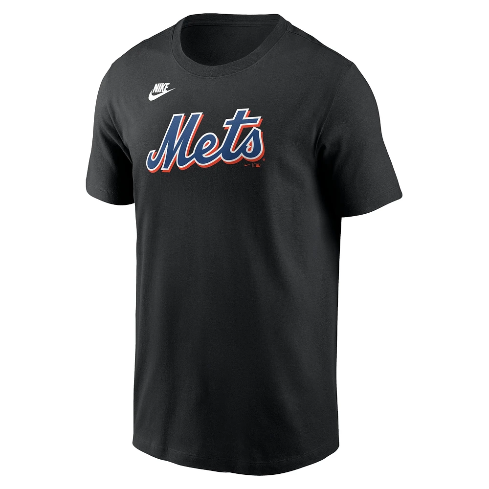 T-shirt avec nom et numéro Nike Mike Piazza pour homme, noir, New York Mets Fuse