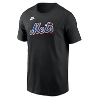 T-shirt avec nom et numéro Nike Mike Piazza pour homme, noir, New York Mets Fuse