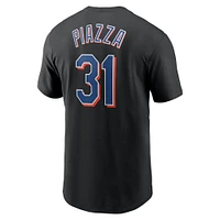 T-shirt avec nom et numéro Nike Mike Piazza pour homme, noir, New York Mets Fuse