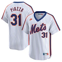 Maillot Nike Mike Piazza pour homme blanc New York Mets Throwback Cooperstown Limited