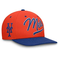 Men's Nike Orange/Royal New York Mets Cooperstown Collection Pro Performance Snapback Hat