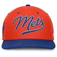 Casquette Nike Pro Performance Snapback Orange/Bleu Royal New York Mets Cooperstown Collection pour homme