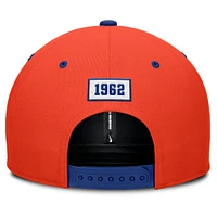 Men's Nike Orange/Royal New York Mets Cooperstown Collection Pro Performance Snapback Hat