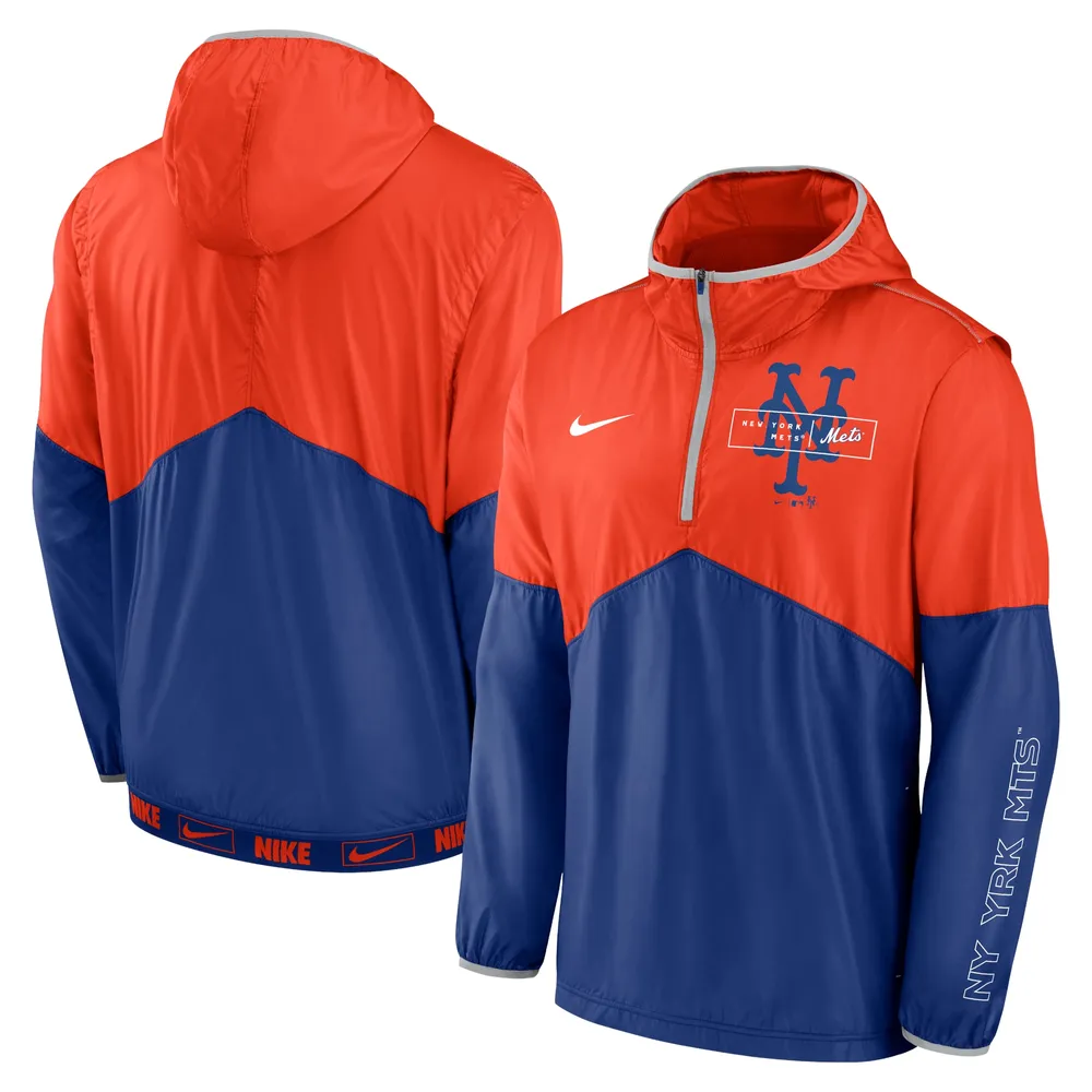 Lids New York Mets Nike Overview Half-Zip Hoodie Jacket - Orange/Royal