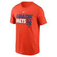 T-shirt orange Nike pour hommes des New York Mets Amazin' de l'équipe locale