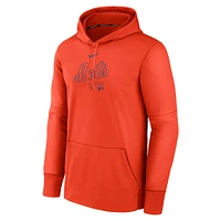 Sweat à capuche Nike Orange New York Mets Authentic Collection Practice Performance pour homme