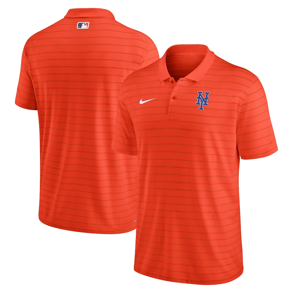 Polo de performance à rayures Victory pour homme la collection authentique des New York Mets Nike, orange, orange