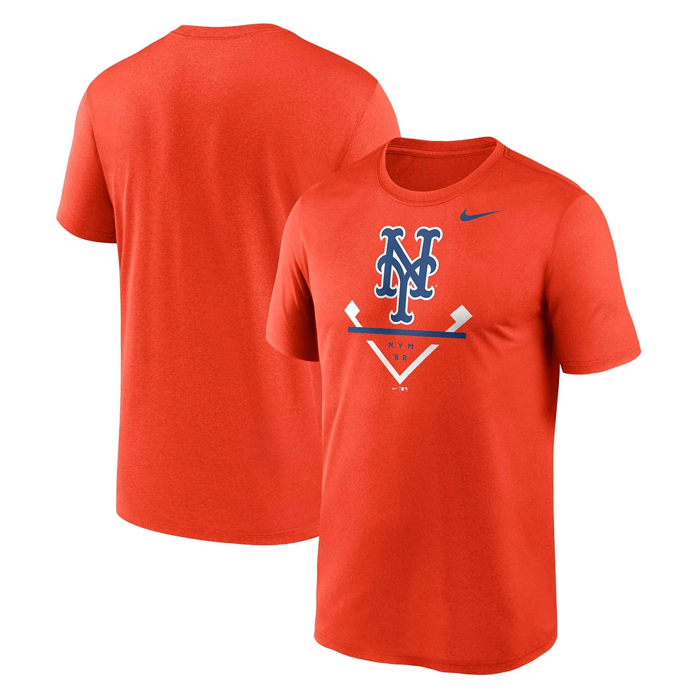 T-shirt de performance Big & Tall Icon Legend des New York Mets Nike orange pour homme