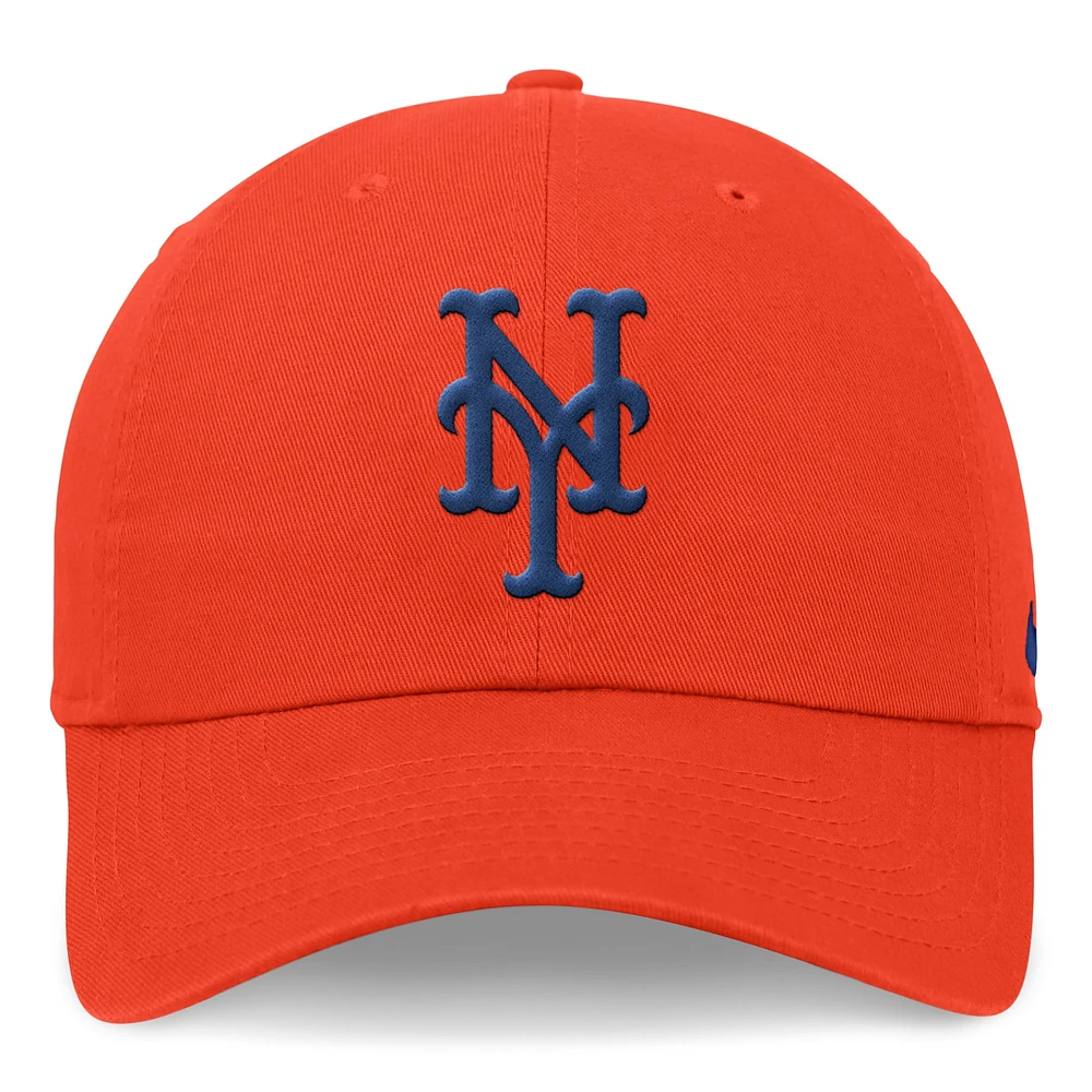 Casquette réglable orange Nike New York Mets Club pour homme