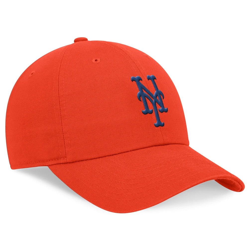 Casquette réglable orange Nike New York Mets Club pour homme