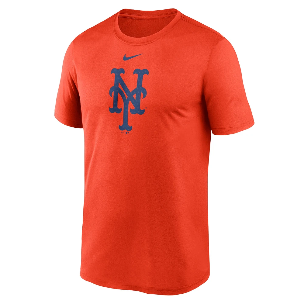 T-shirt de performance Nike New York Mets Legend Fuse avec grand logo pour homme, orange