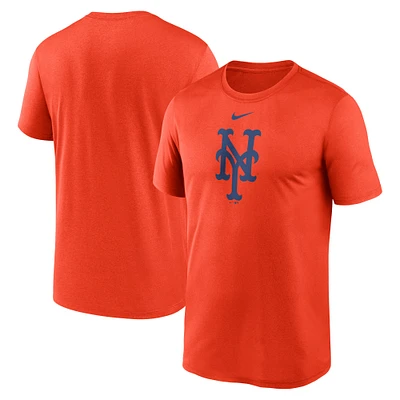 T-shirt de performance Nike New York Mets Legend Fuse avec grand logo pour homme, orange