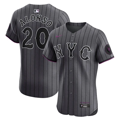 Men's Nike Pete Alonso Gray New York Mets City Connect Elite Jersey