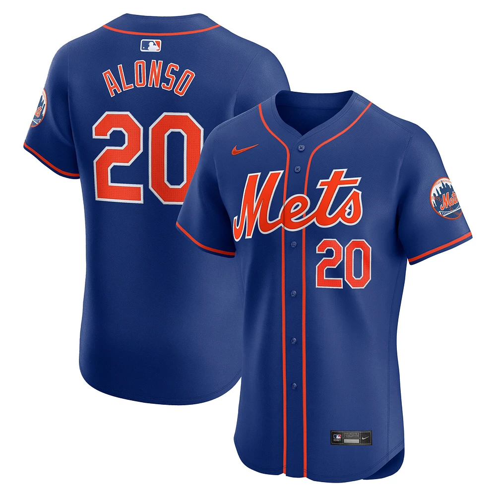 Maillot de joueur d'élite alternatif Nike Pete Alonso Royal New York Mets pour homme