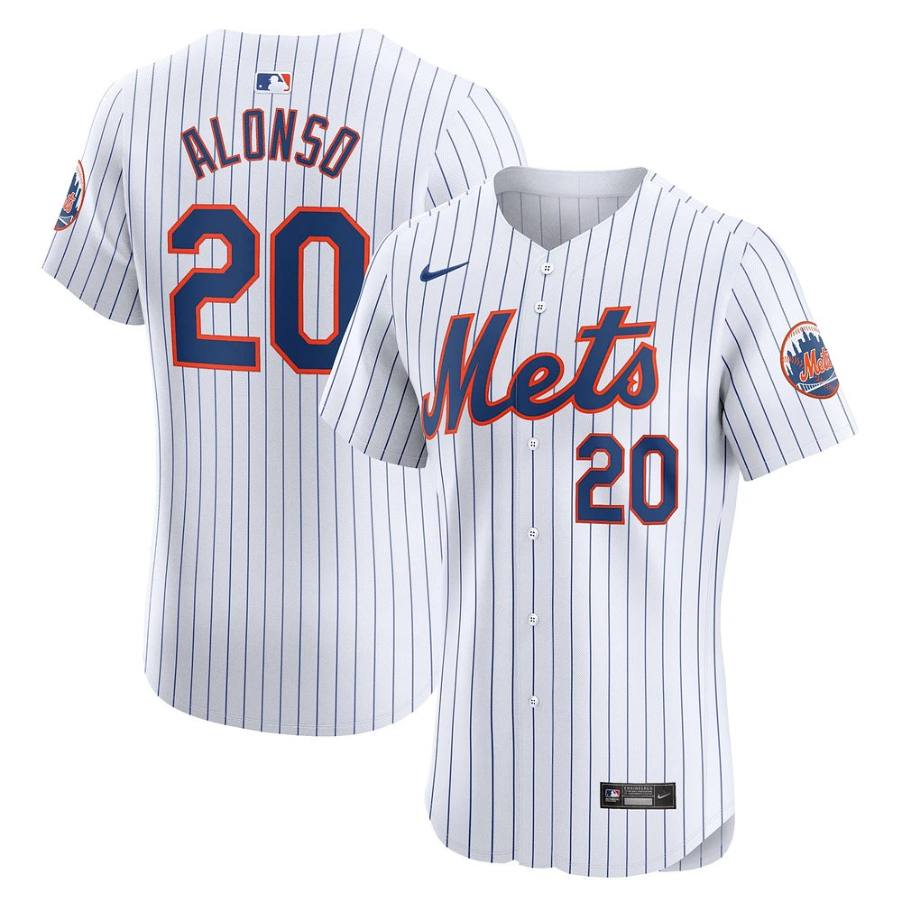 Maillot Nike Pete Alonso pour homme, blanc, New York Mets, domicile Elite