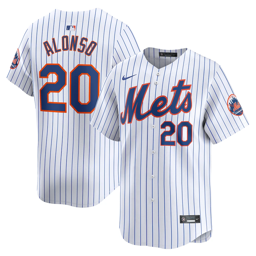 Maillot Nike Pete Alonso pour homme, blanc, New York Mets, domicile limité, joueur limité