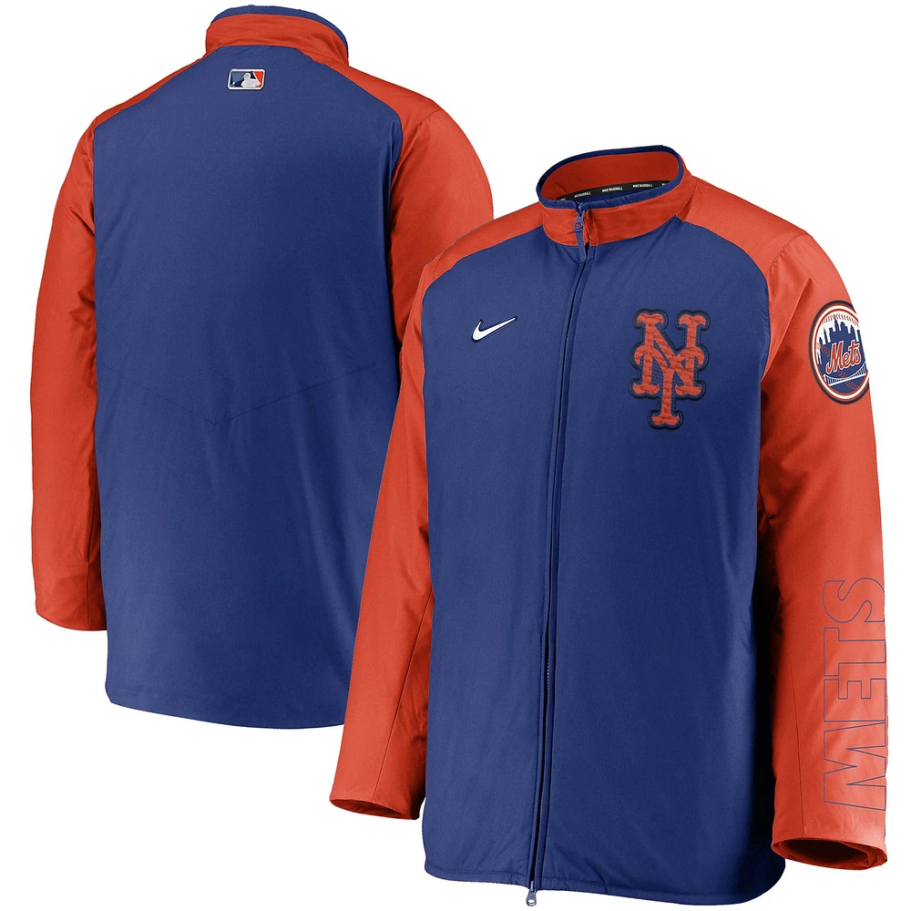 Veste entièrement zippée Nike Royal/Orange New York Mets Authentic Collection Dugout pour homme