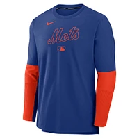 Men's Nike Royal/Orange New York Mets Authentic Collection Player Lightweight Performance Long Sleeve Top