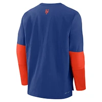 Men's Nike Royal/Orange New York Mets Authentic Collection Player Lightweight Performance Long Sleeve Top