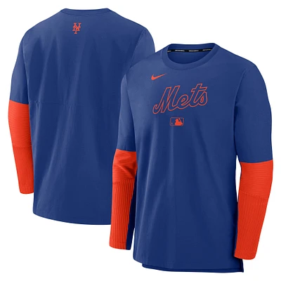 Men's Nike Royal/Orange New York Mets Authentic Collection Player Lightweight Performance Long Sleeve Top