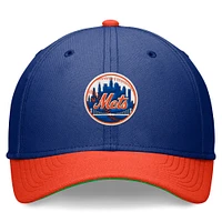 Casquette de performance Nike Royal/Orange New York Mets Cooperstown Collection Rewind Swooshflex pour homme