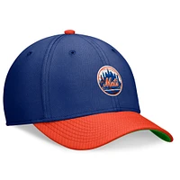 Casquette de performance Nike Royal/Orange New York Mets Cooperstown Collection Rewind Swooshflex pour homme