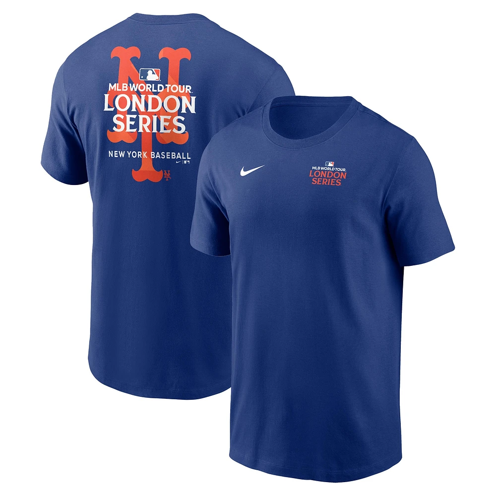 Men's Nike Royal New York Mets 2024 MLB World Tour London Series T-Shirt