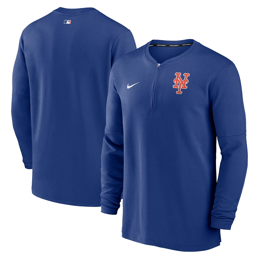 Haut à quart de zip Nike Royal New York Mets Authentic Collection Game Time Performance pour homme