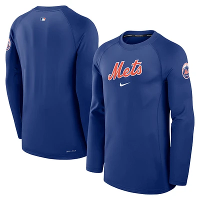 Men's Nike Royal New York Mets Authentic Collection Game Time Raglan Performance Long Sleeve T-Shirt