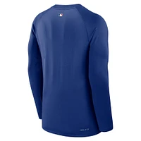 Men's Nike Royal New York Mets Authentic Collection Game Time Raglan Performance Long Sleeve T-Shirt