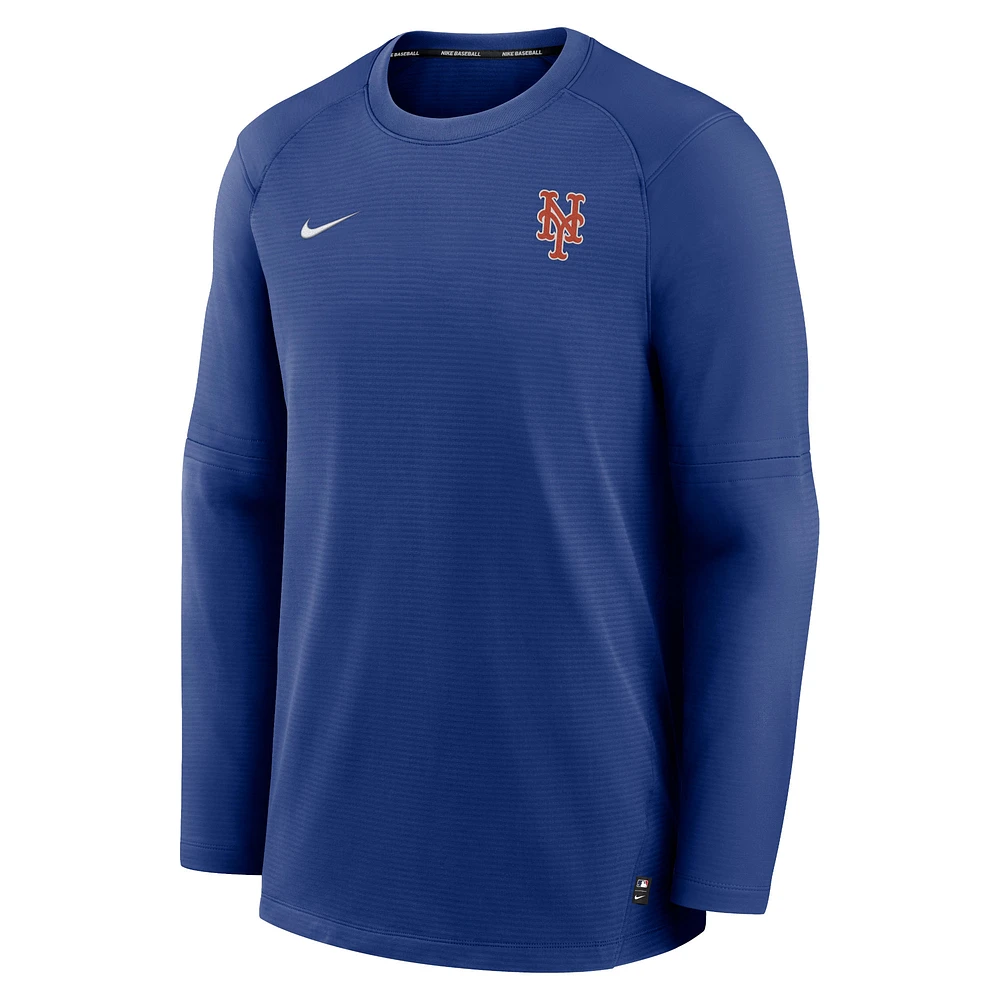 T-shirt à manches longues avec logo Nike Royal New York Mets Authentic Collection pour homme