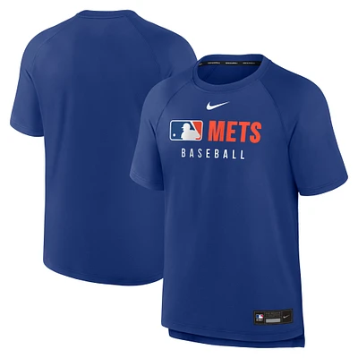 Men's Nike Royal New York Mets Authentic Collection Pregame Raglan Performance T-Shirt