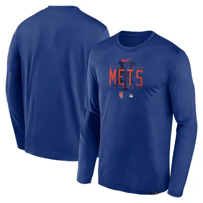 New York Mets Nike Authentic Collection Team Logo Legend Performance Long Sleeve T-Shirt - Royal