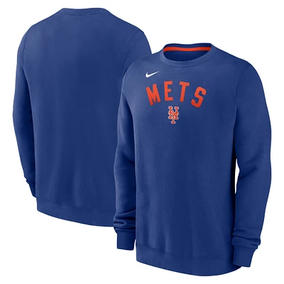 Men's Nike Royal New York Mets Classic Fleece Performance Pullover Sweatshirt