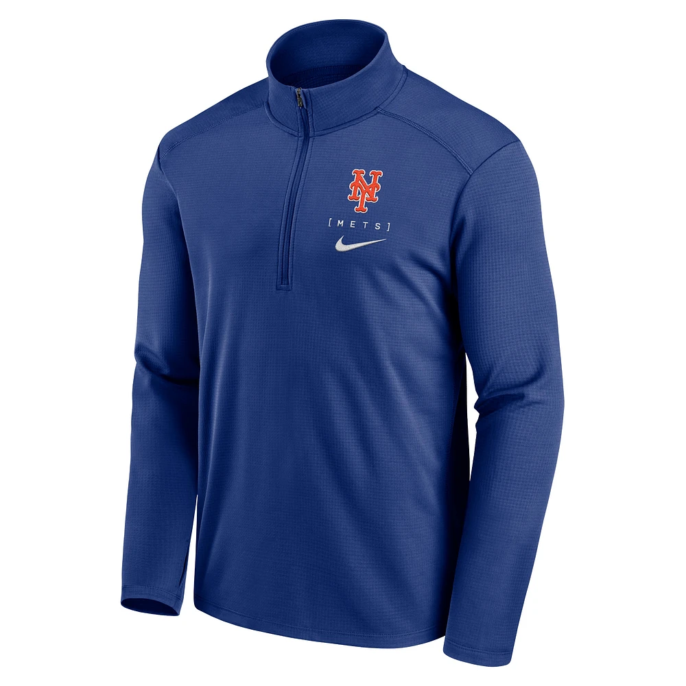 Haut à demi-zip Nike Royal New York Mets Franchise Logo Pacer Performance pour homme