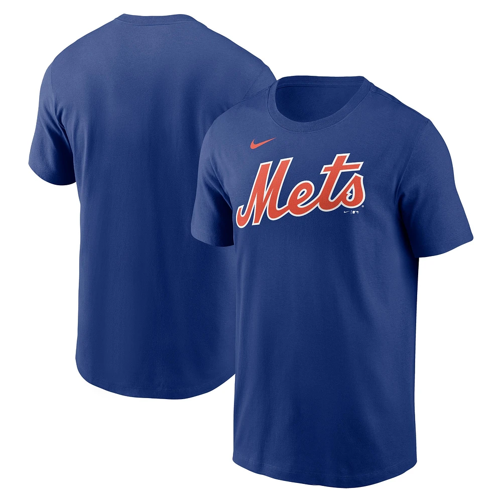 Men's Nike Royal New York Mets Fuse Wordmark T-Shirt