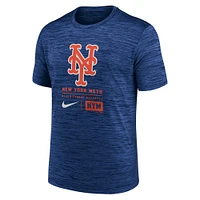 T-shirt Nike Royal New York Mets Velocity avec grand logo pour homme