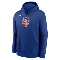 Sweat à capuche en molleton Nike Royal New York Mets Logo Club pour homme