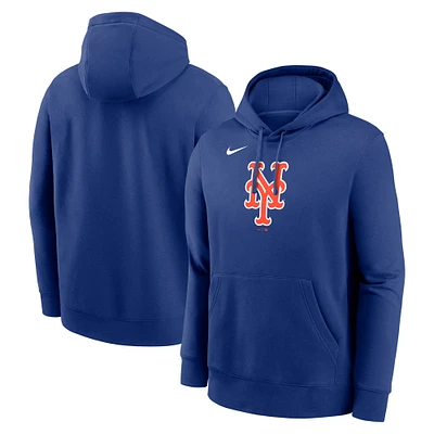 Sweat à capuche en molleton Nike Royal New York Mets Logo Club pour homme