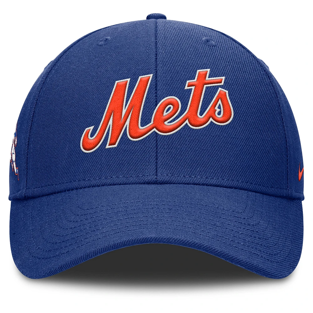 Casquette ajustable Nike Royal New York Mets Rise Gaberdine pour homme