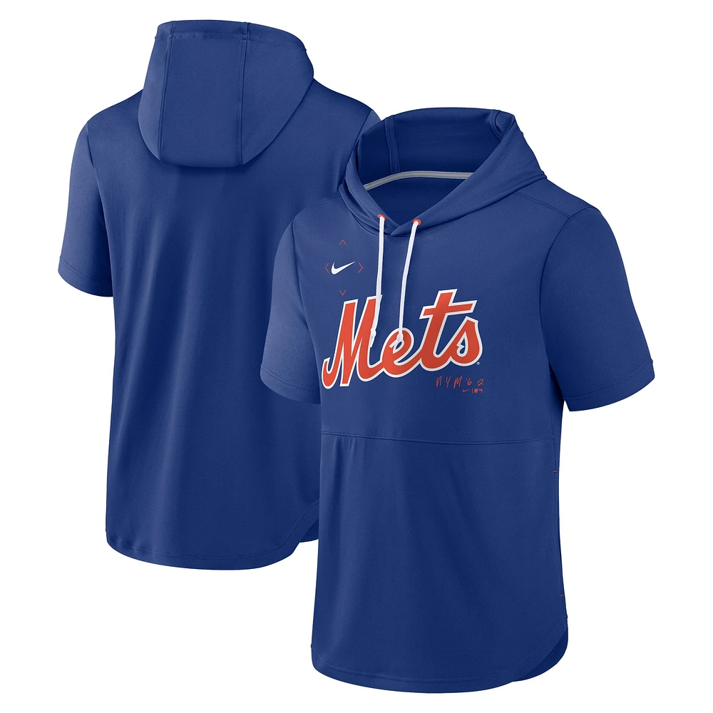 Chandail à capuchon manches courtes pour homme Nike Royal New York Mets Springer