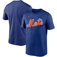 T-shirt Nike Royal New York Mets Wordmark Legend Performance pour homme